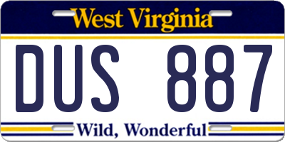 WV license plate DUS887