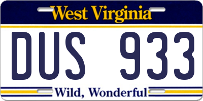 WV license plate DUS933