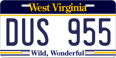 WV license plate DUS955