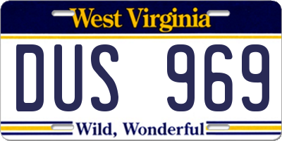 WV license plate DUS969
