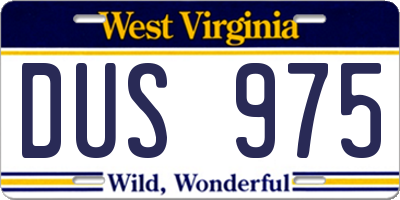 WV license plate DUS975