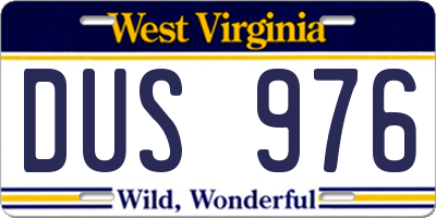 WV license plate DUS976