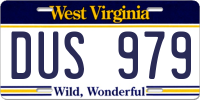 WV license plate DUS979