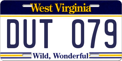 WV license plate DUT079