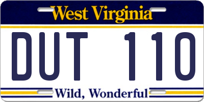 WV license plate DUT110