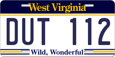 WV license plate DUT112