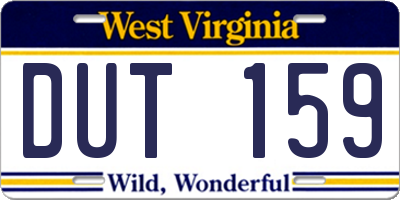 WV license plate DUT159