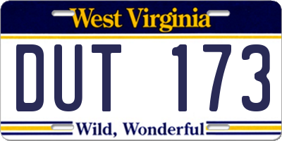 WV license plate DUT173
