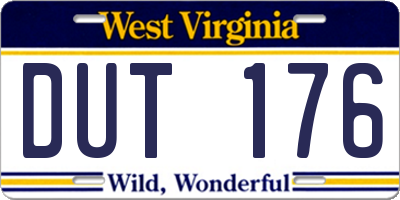 WV license plate DUT176