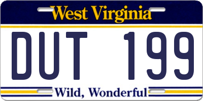 WV license plate DUT199