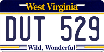 WV license plate DUT529