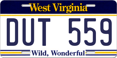 WV license plate DUT559