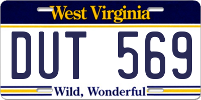 WV license plate DUT569