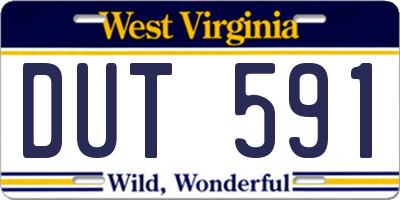 WV license plate DUT591