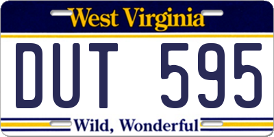 WV license plate DUT595