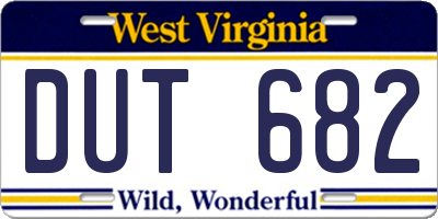 WV license plate DUT682