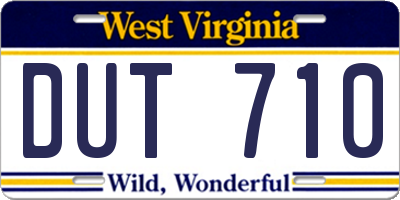 WV license plate DUT710