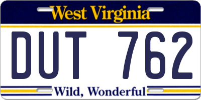 WV license plate DUT762