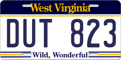WV license plate DUT823