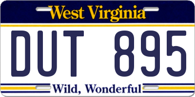 WV license plate DUT895