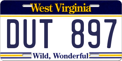 WV license plate DUT897