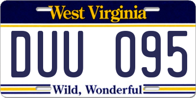 WV license plate DUU095