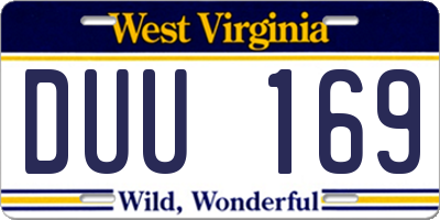 WV license plate DUU169