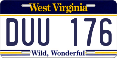 WV license plate DUU176