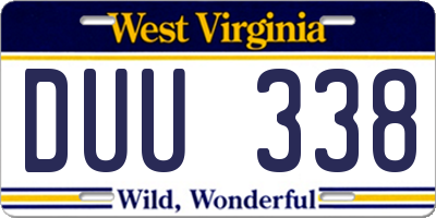 WV license plate DUU338