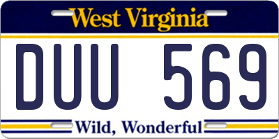 WV license plate DUU569