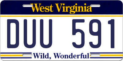 WV license plate DUU591