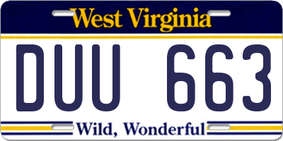 WV license plate DUU663