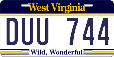WV license plate DUU744