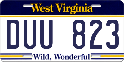 WV license plate DUU823