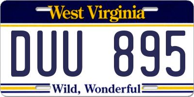 WV license plate DUU895