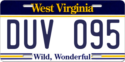 WV license plate DUV095