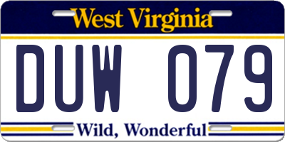WV license plate DUW079