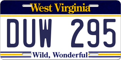 WV license plate DUW295
