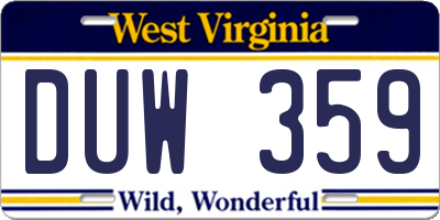 WV license plate DUW359