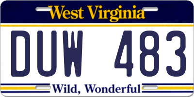 WV license plate DUW483