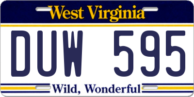 WV license plate DUW595