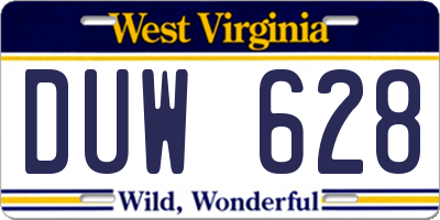 WV license plate DUW628