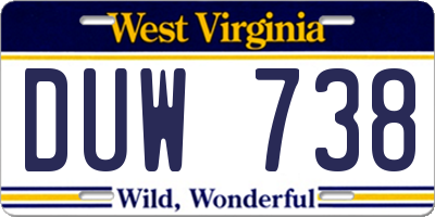 WV license plate DUW738