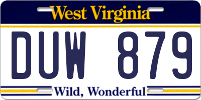WV license plate DUW879