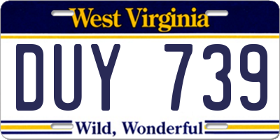 WV license plate DUY739