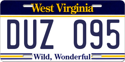 WV license plate DUZ095