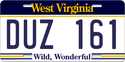 WV license plate DUZ161