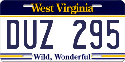 WV license plate DUZ295