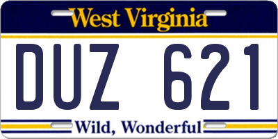 WV license plate DUZ621