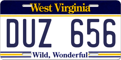 WV license plate DUZ656